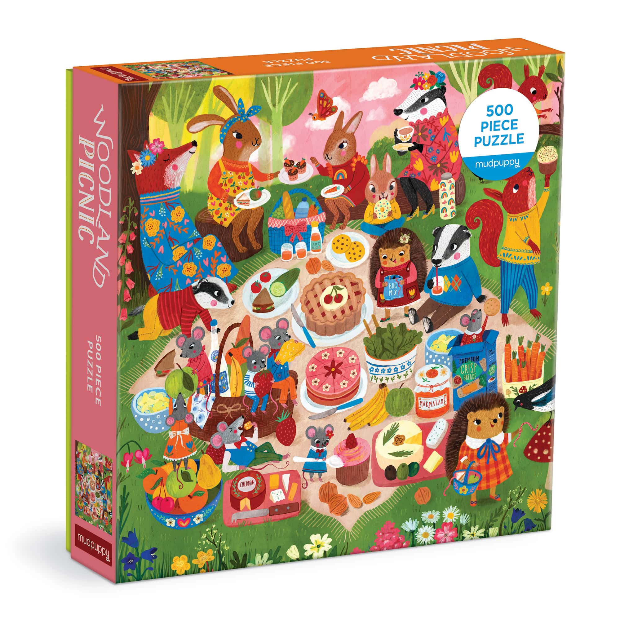 Mudpuppy Woodland Picnic 500-Piece Family Puzzle